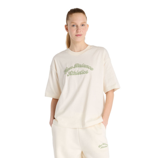New Balance Γυναικεία κοντομάνικη μπλούζα Linear Heritage Oversized T-Shirt